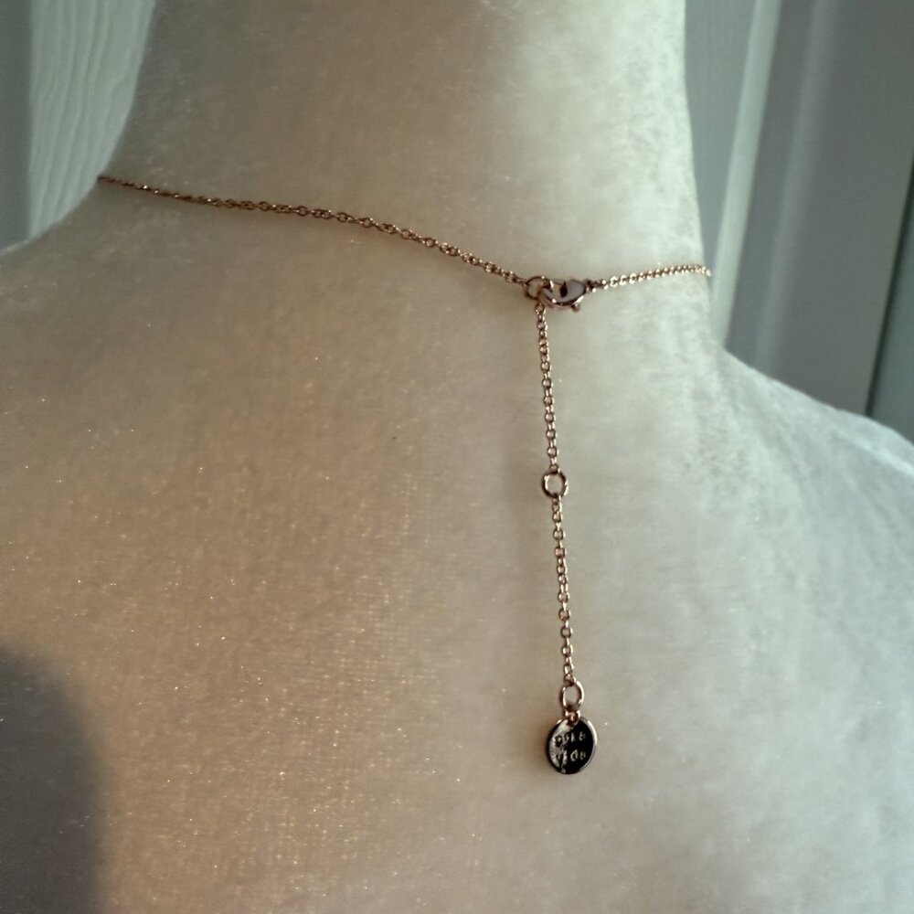 Pura Vida Stone Wave Rose Gold Necklace Mother of Pearl EUC - Picture 3 of 4